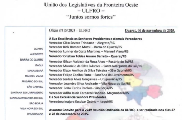 Câmara sediará a 224ª Reunião Ordinária da ULFRO — Comunidade é convidada a participar